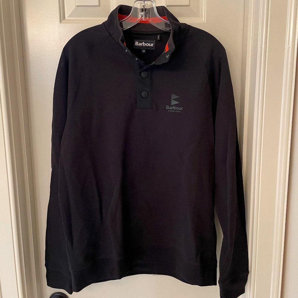 Barbour Storm Force Quarter-Button, Medium, Black